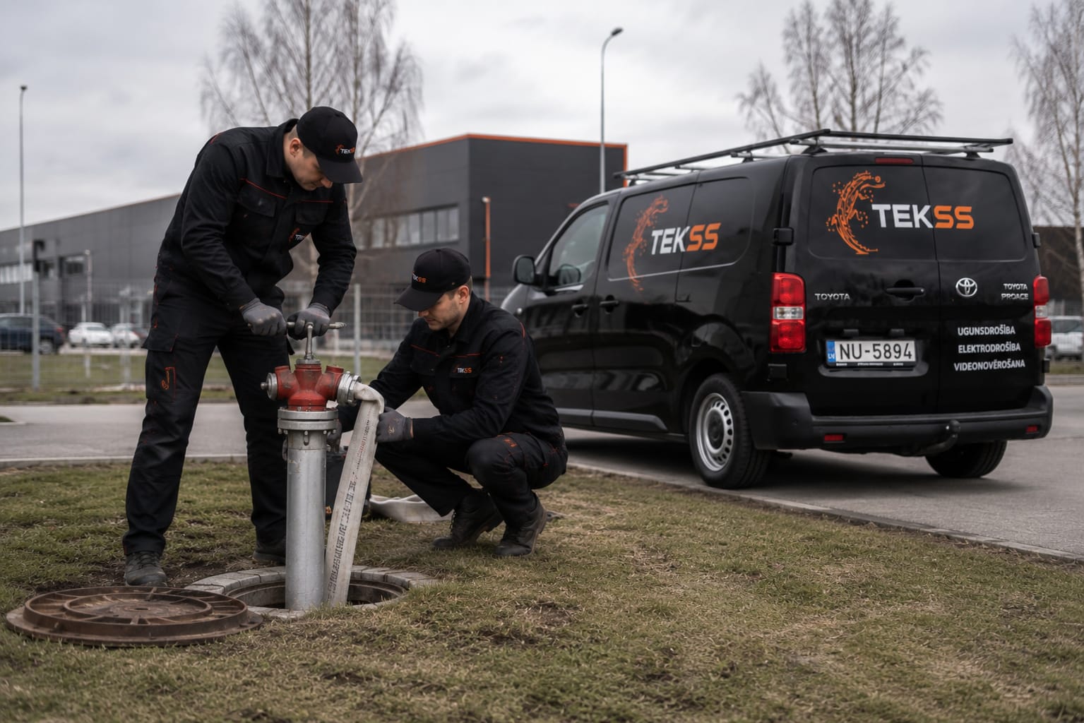 Drošības sistēmu instalācijas detaļas komercobjektā